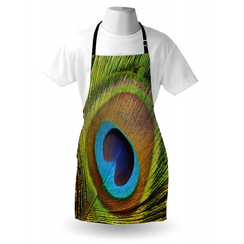 Green Peacock Feathers Apron