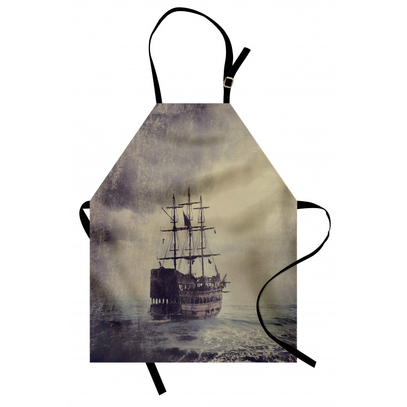 Old Pirate Ship in Sea Apron