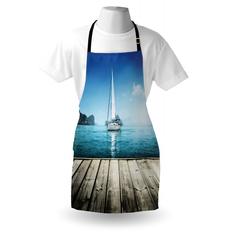 Yacht and Wooden Deck Apron