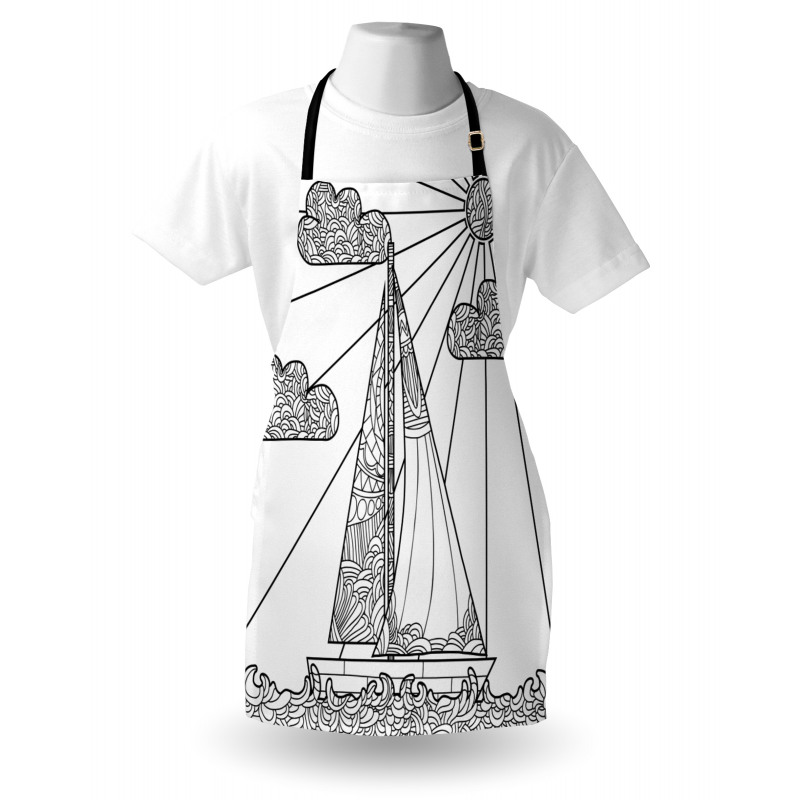 Doodle Boat on Waves Apron