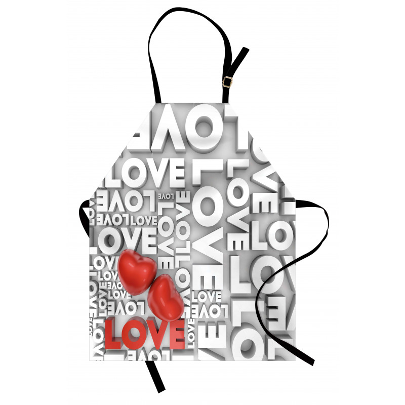 Aşk Mutfak Önlüğü Romantik Kırmızı Kalp