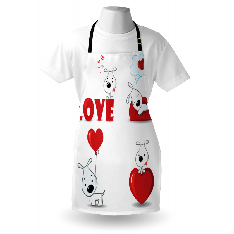 Funny Dog with Hearts Apron