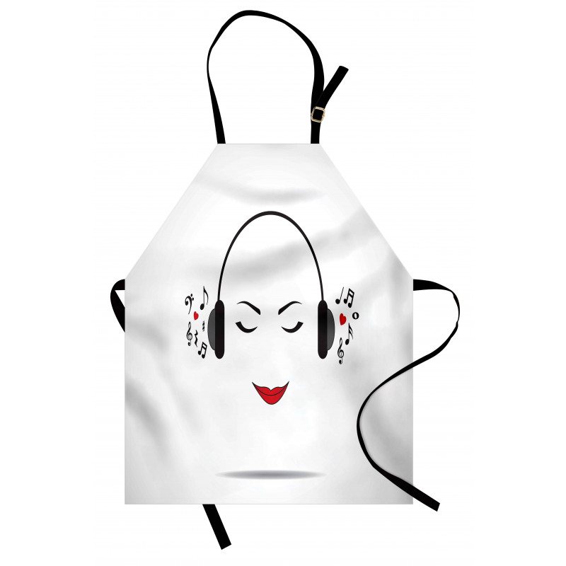 Lady Listening to Music Apron