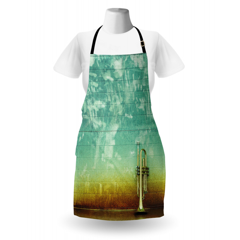 Old Worn Trumpet Grungy Apron