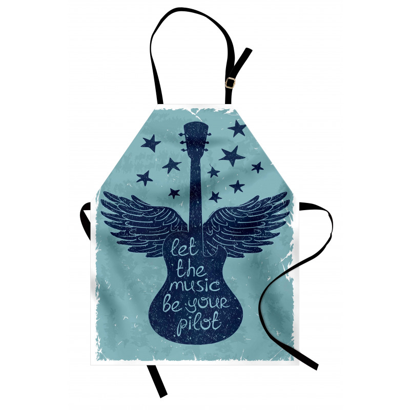 Music Guitar Wings Blue Apron