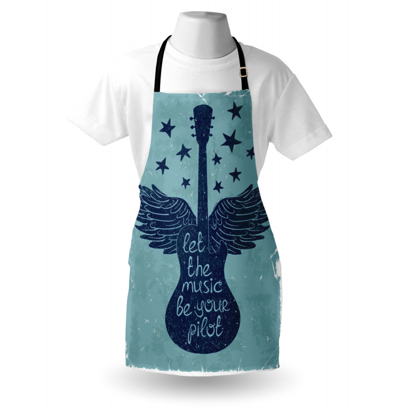 Music Guitar Wings Blue Apron