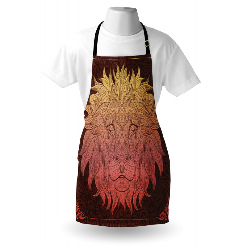 Lion Floral Ornate Art Apron