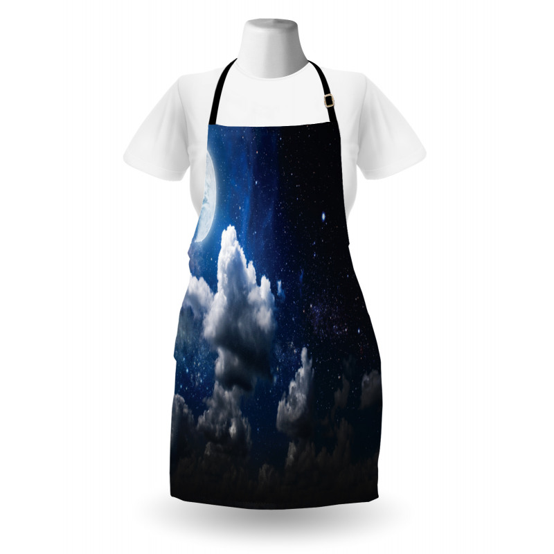 Moon Clouds Stars Night Apron