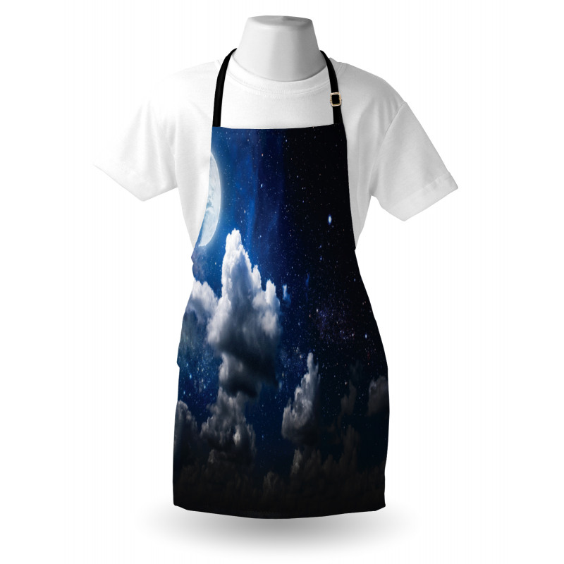 Moon Clouds Stars Night Apron