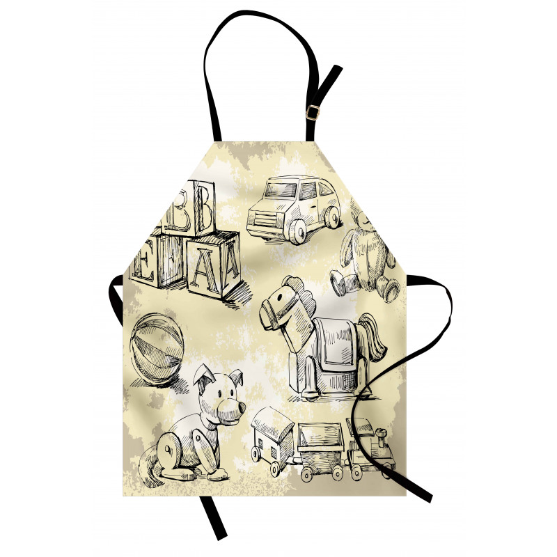 Hand Drawn Teddy Bear Apron