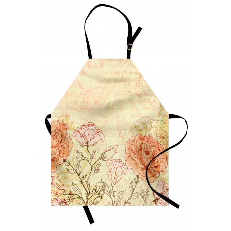 Grunge Retro Flowers Apron