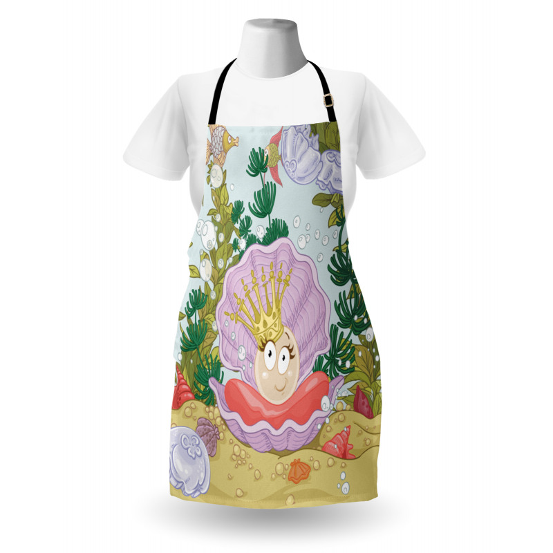 Cartoon Pearl on Shell Apron