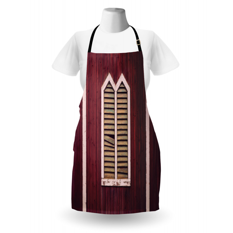 Retro Burgundy Shutters Apron