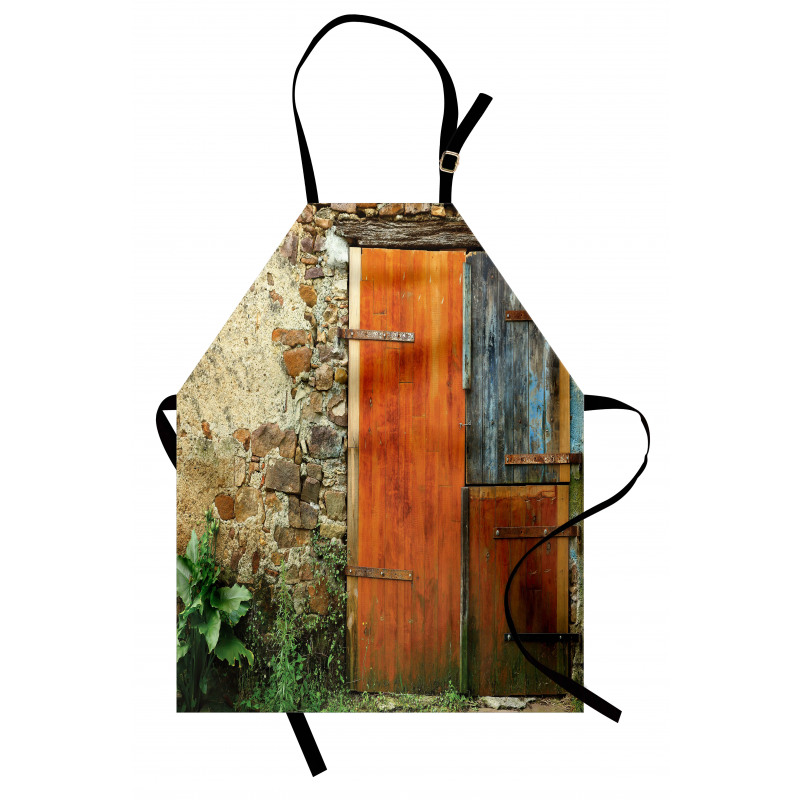 Old French Wooden Door Apron
