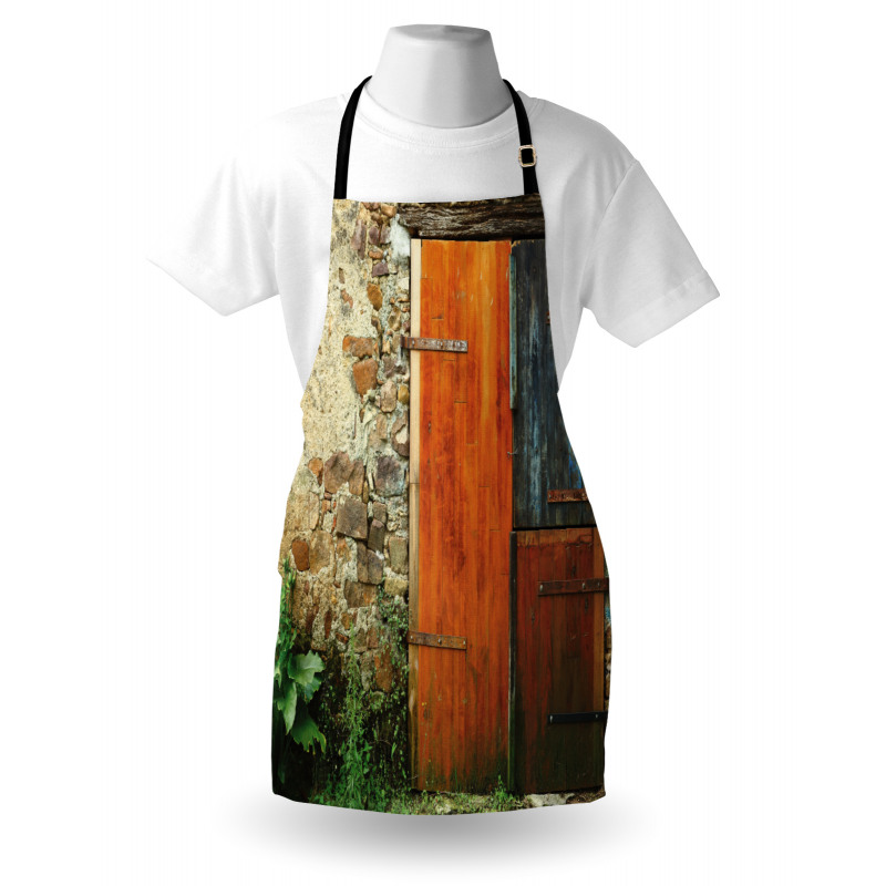 Old French Wooden Door Apron