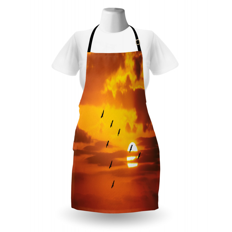 Birds Flying at Sunset Apron