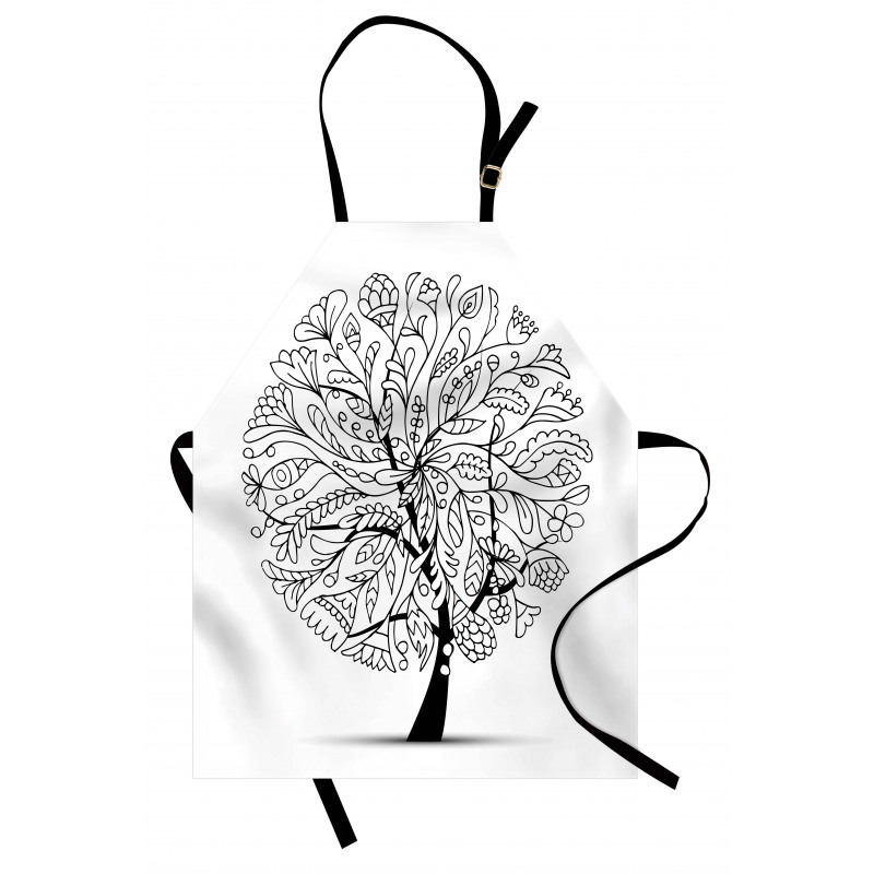 Abstract Leafy Floral Tree Apron