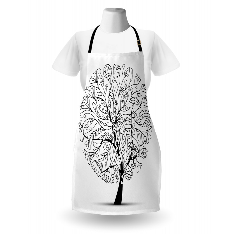 Abstract Leafy Floral Tree Apron