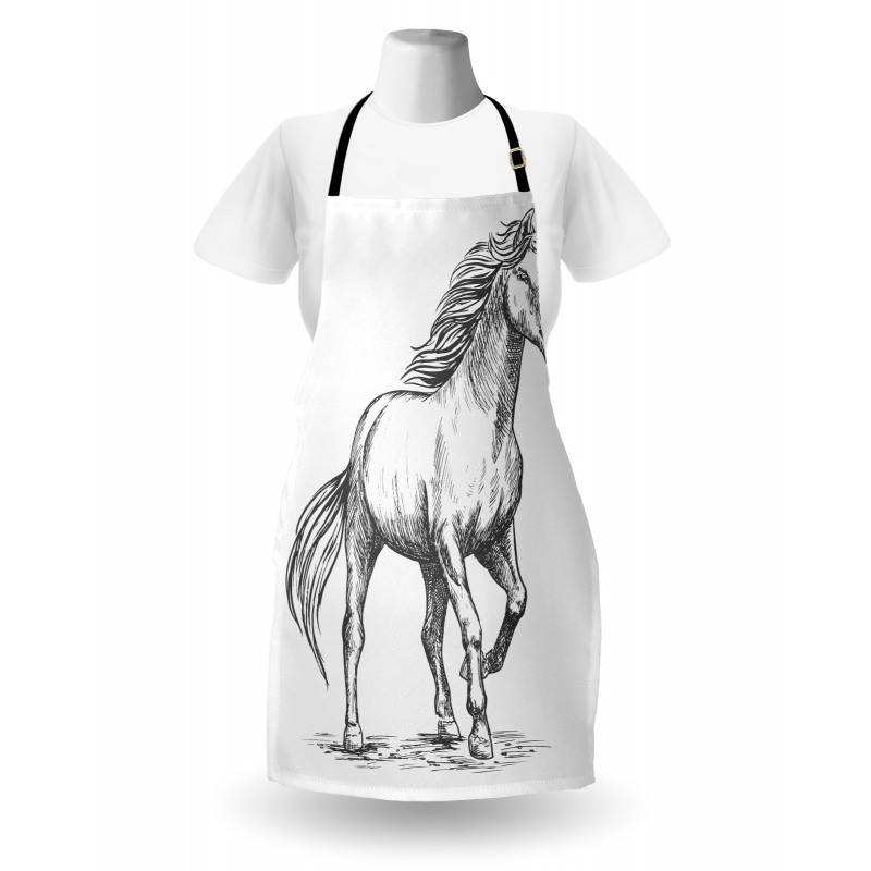 Sketchy Graphic of a Horse Apron