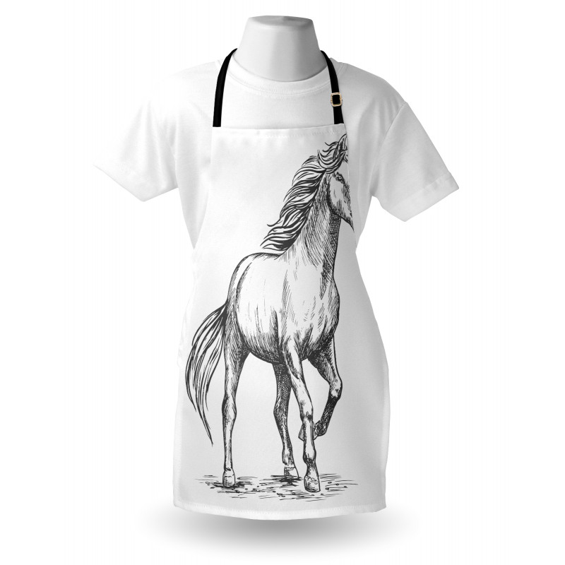 Sketchy Graphic of a Horse Apron