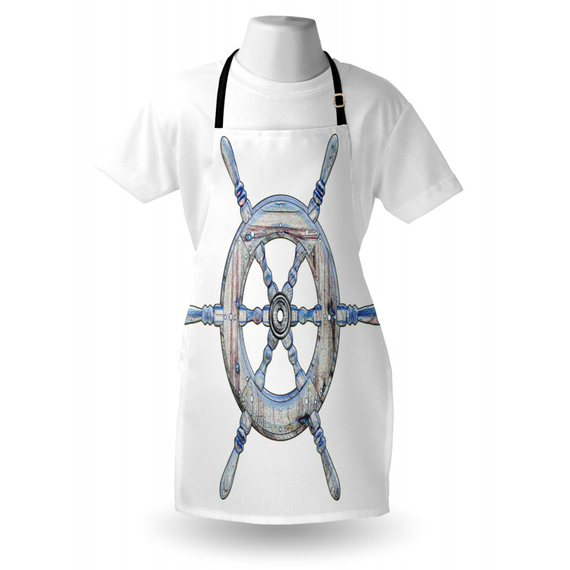 Denizci Mutfak Önlüğü Mavi Renkli Dümen