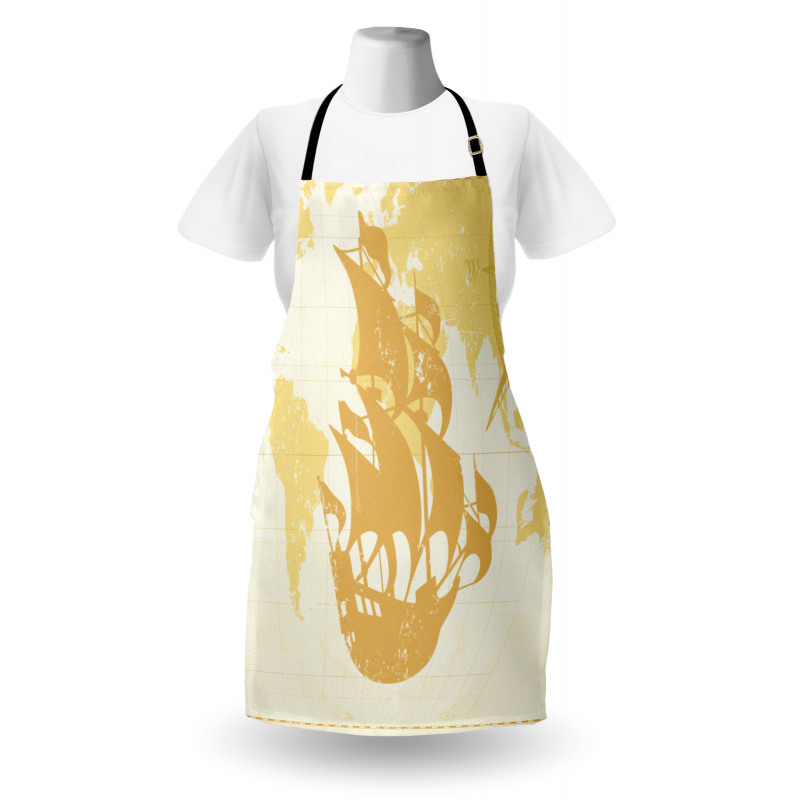 Old World Map Sailboat Apron