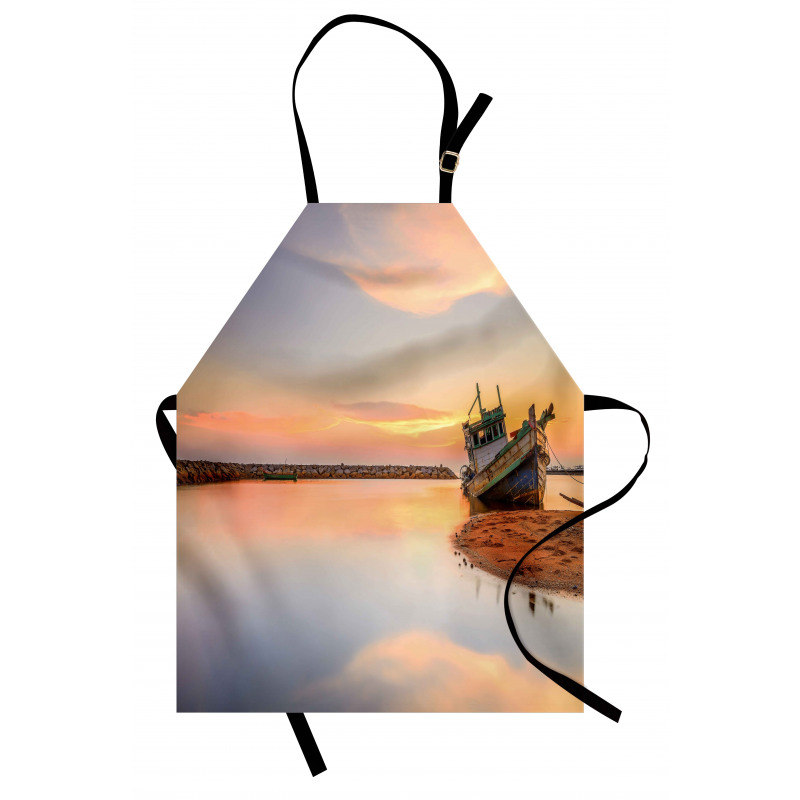 Boat on Beach Dusk Apron