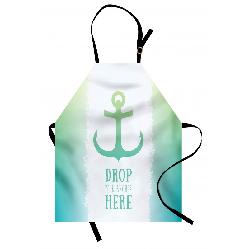 Words Green Ombre Anchor Apron