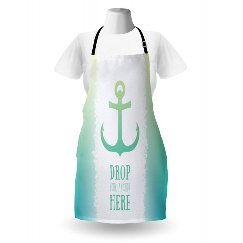 Words Green Ombre Anchor Apron