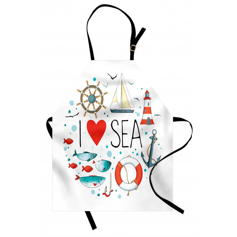 I Love Sea Words Apron