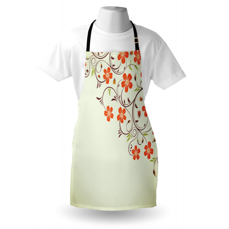 Ladybugs Flowers Spring Apron