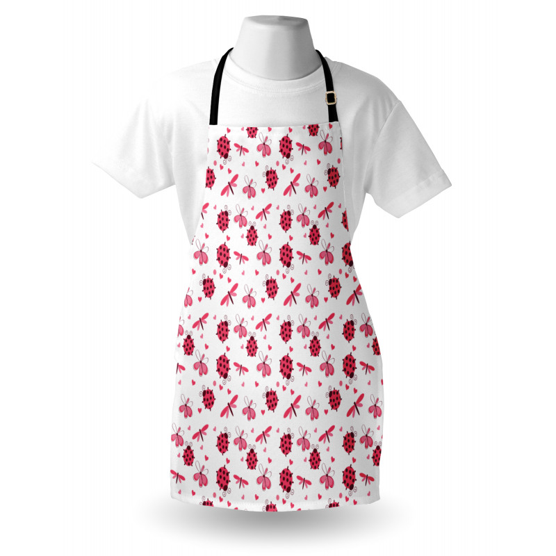 Dragonfly Ladybugs Hearts Apron