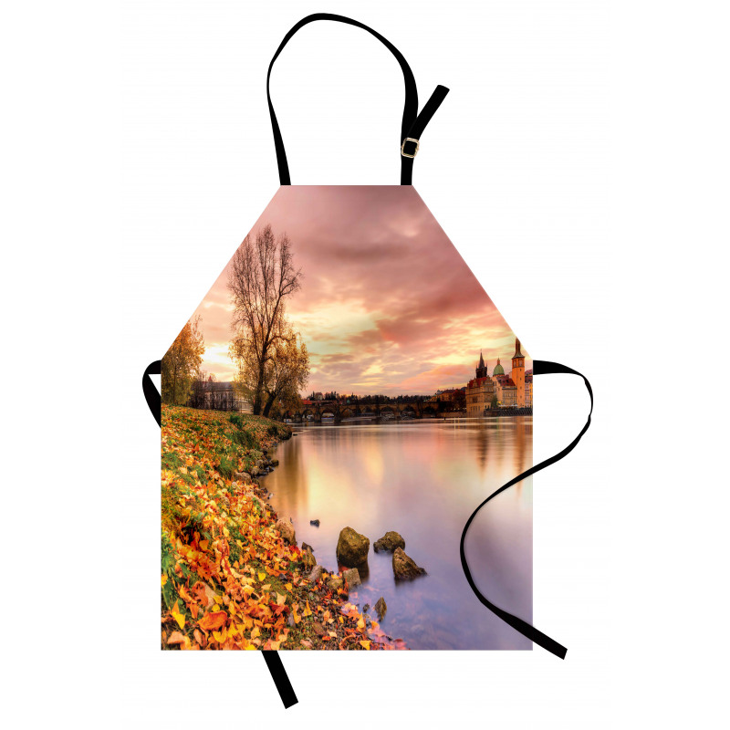 Prague Riverside Autumn Apron