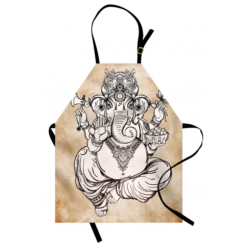 Vintage Grunge Elephant Motif Apron