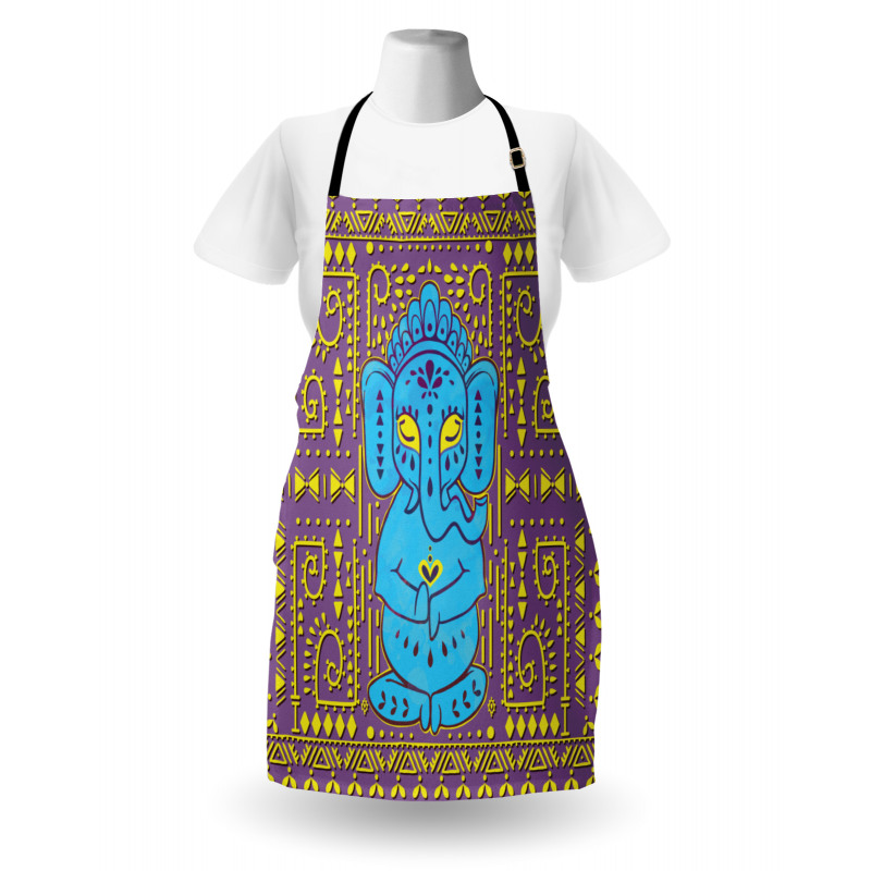 Elephant Tribal Art Retro Apron