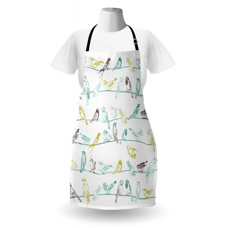 Birds Sitting on Wires Apron