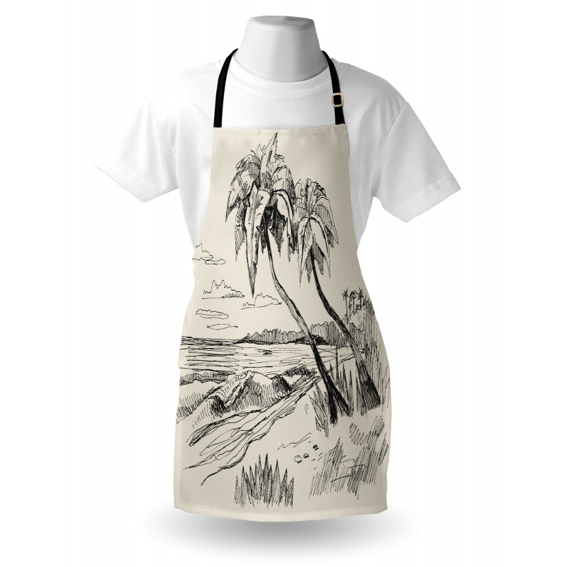 Tropical Beach Sketch Apron