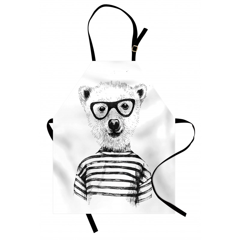 Bear in Glasses Fun Apron