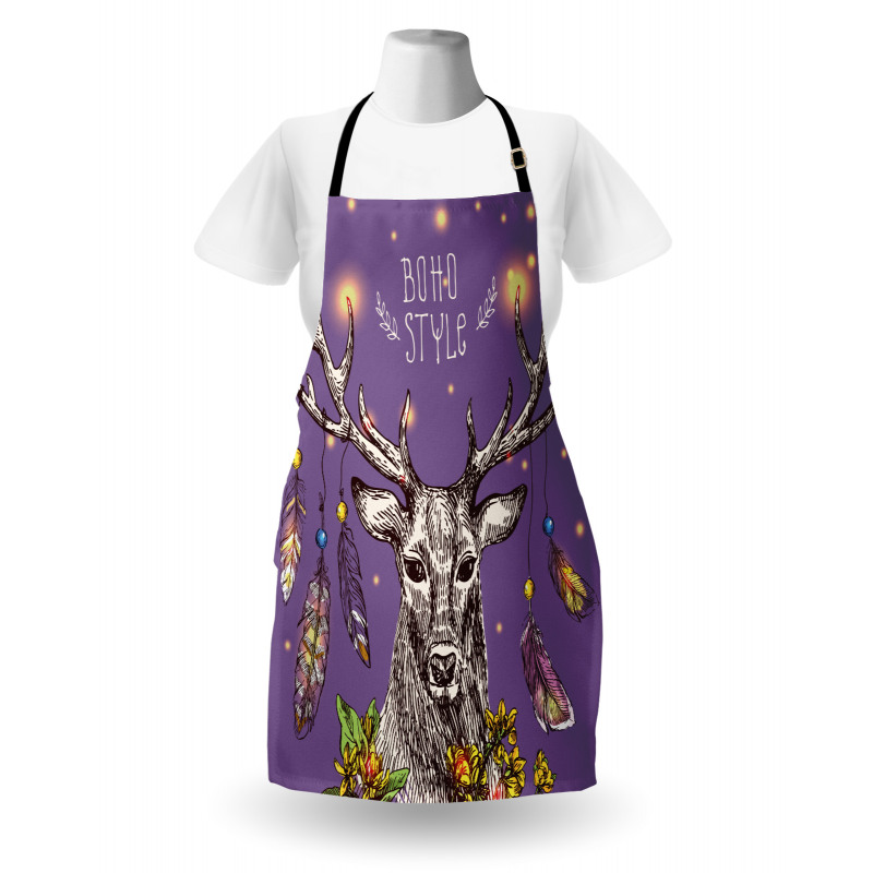 Wild Rein Deer Hand Drawn Apron