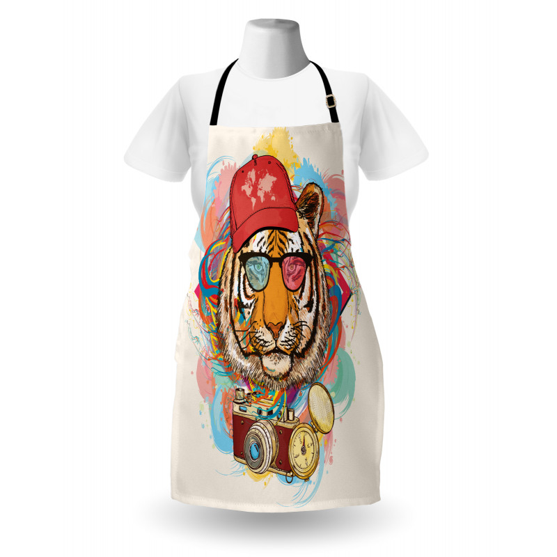 Hipster Tiger Sunglasses Apron