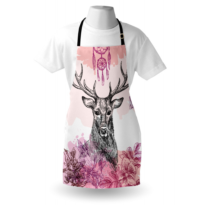 Flower Leaves Hand Drawn Apron