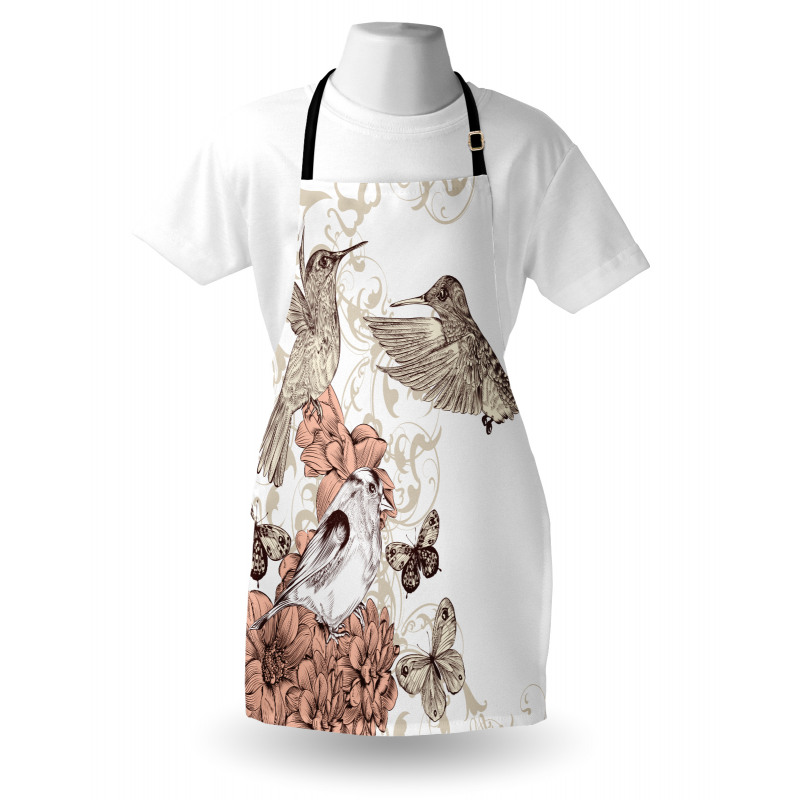 Birds Butterflies Art Apron