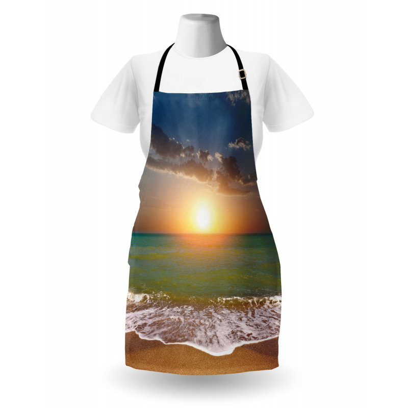 Sandy Beach Waves Sunset Apron