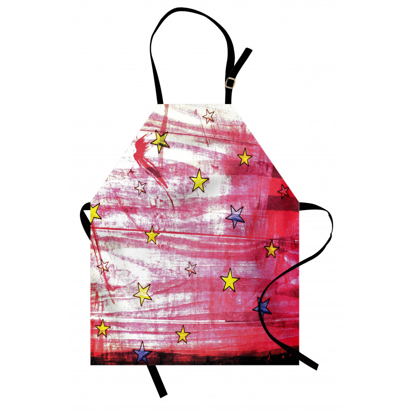 Red Grunge Celestial Apron