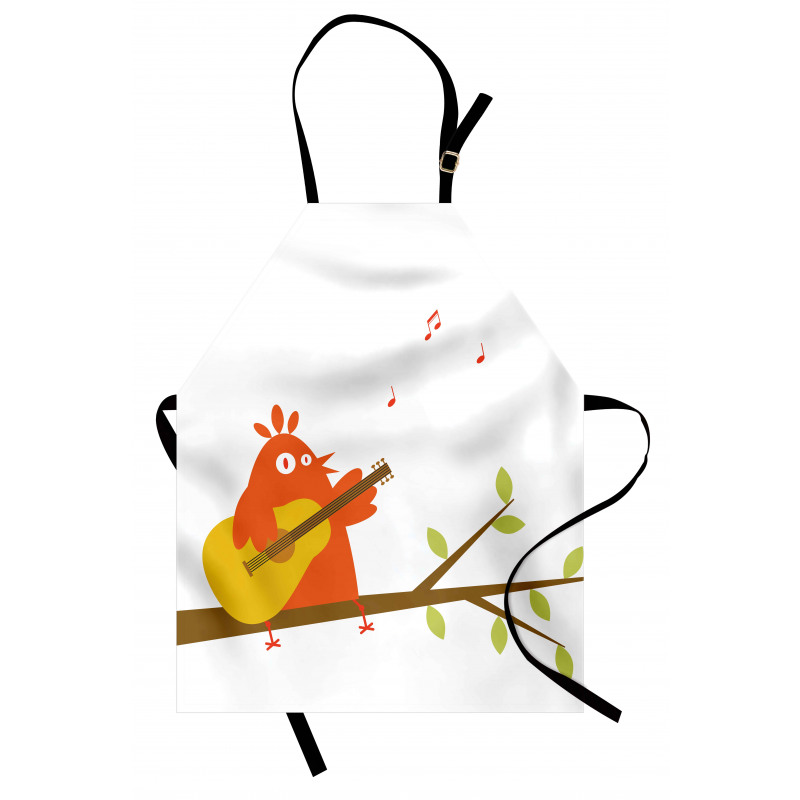 Singing Orange Bird on Branch Apron