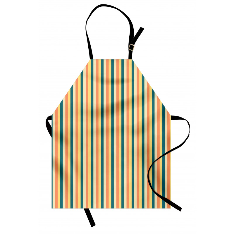 Retro Mutfak Önlüğü Nostaljik Renkli Dikey Çizgiler Tasarımı
