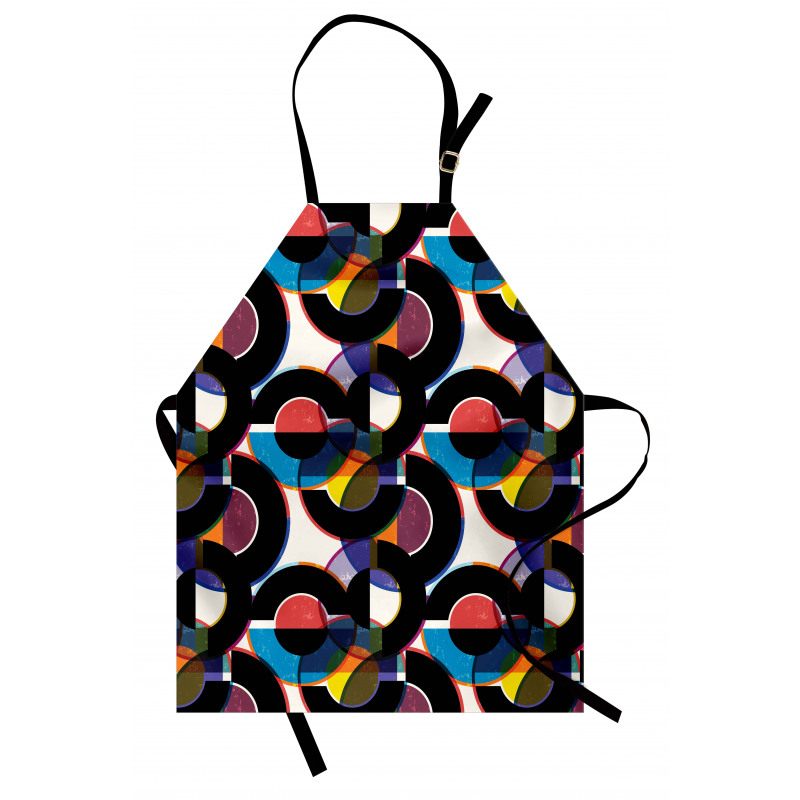 Soyut Mutfak Önlüğü Retro Stilinde Renkli Geometrik Şekiller