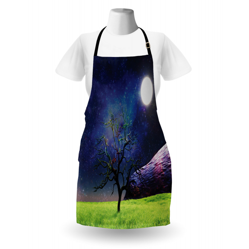 Full Moon Galaxy Grass Apron