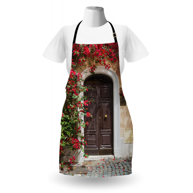 Old Door with Flowers Apron