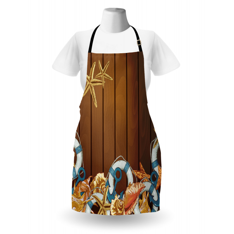 Seashell Anchor Wooden Apron